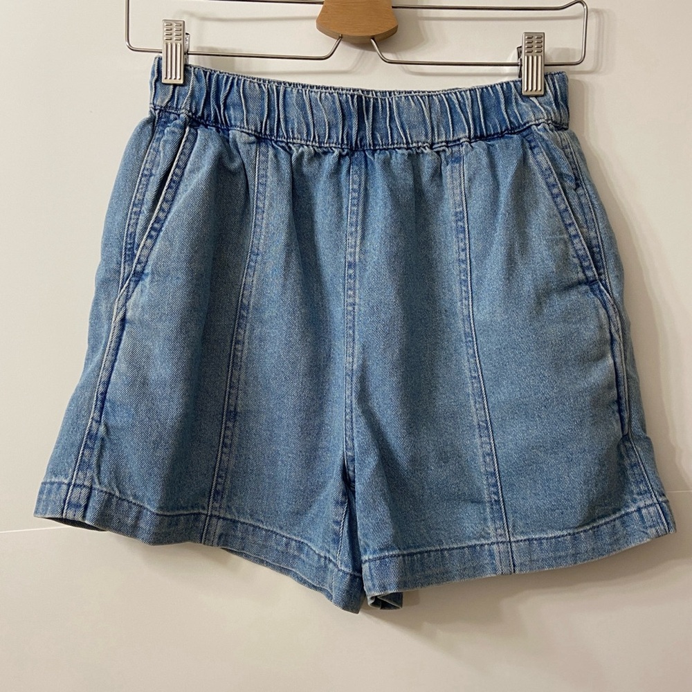 Madewell Loose Fit Pull On Blue Denim Shorts XXS